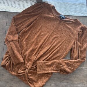 Iz Byer Brown Crew Neck Sweater
